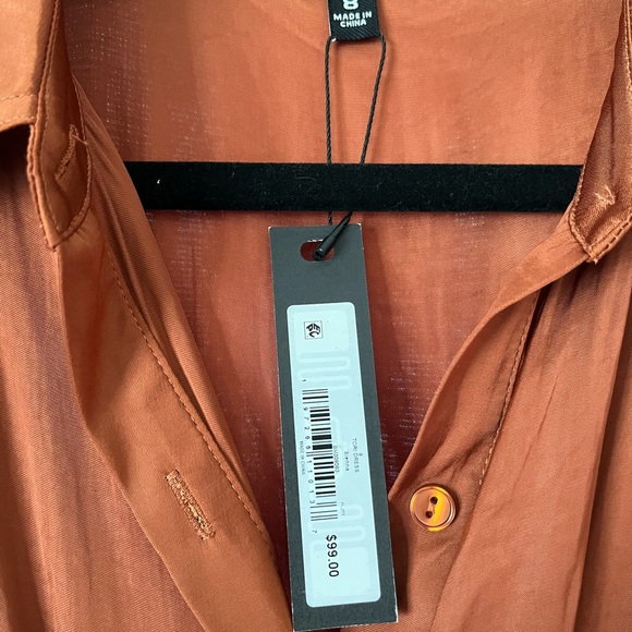 Steve Madden NWT Brown Button Front Midi Dress Size 8 - Picture 6 of 6